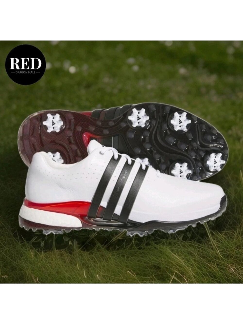 Adidas Tour360 24 Golf Shoes Cloud White Black Lucid Red IH8539 - Men's Sz 11.5